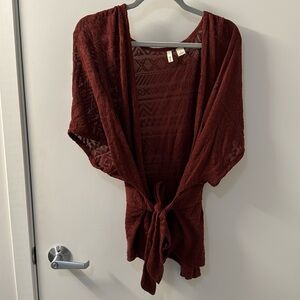 Anthropologie Maroon Cardigan Size M